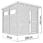 Bertilo Gartenhaus Pentus 2 (Außenmaß inkl. Dachüberstand (B x T): 265 x 246 cm, Holz, Anthrazit) | BAUHAUS