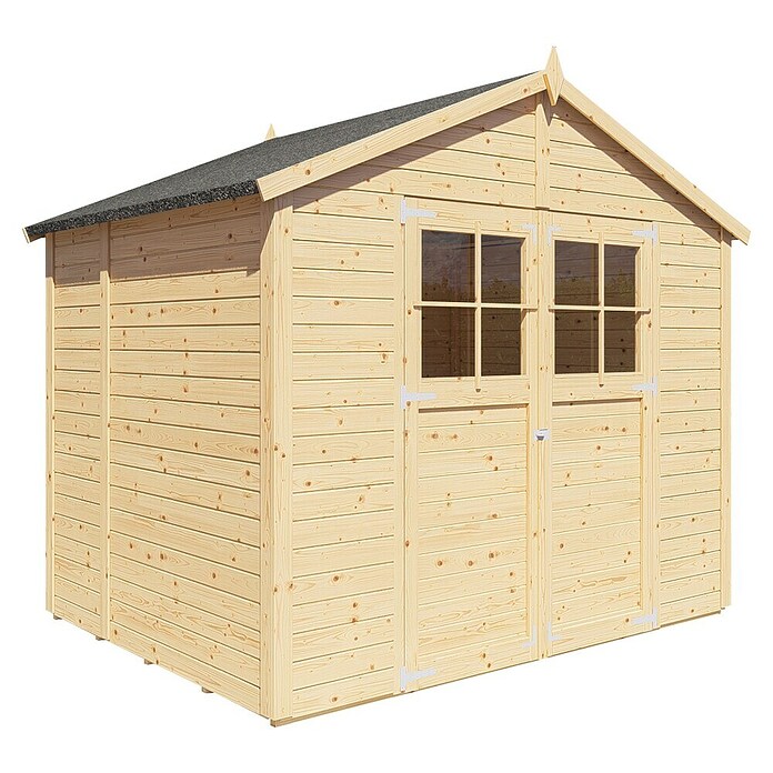 Bertilo Gartenhaus Osterbek (Außenmaß inkl. Dachüberstand (B x T): 191 x 259 cm, Holz, Natur) | BAUHAUS