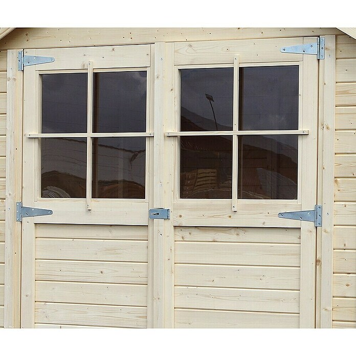 Bertilo Gartenhaus Osterbek (Außenmaß inkl. Dachüberstand (B x T): 191 x 259 cm, Holz, Natur) | BAUHAUS
