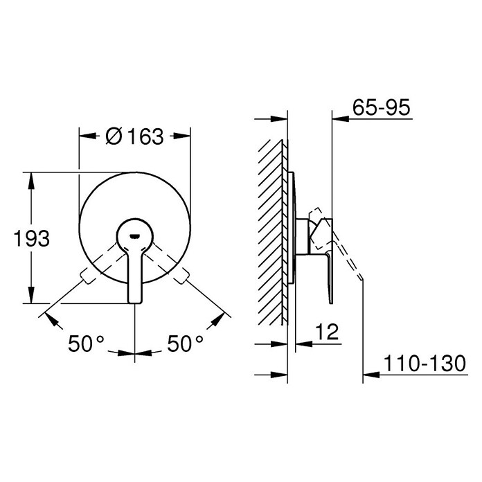 Grohe Lineare UP-Brausearmatur (Supersteel, Matt) | BAUHAUS
