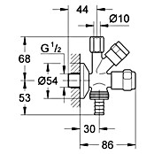 Grohe Geräteventil WAS-Kombi (½″, Verchromt)
