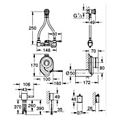 Grohe Temperatursensor (Mit Wasseranschluss-Set & Vorabsperrung, Passend für: Grohe Rapid SL Urinal-Vorwandelement)