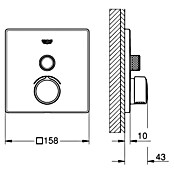 Grohe SmartControl UP-Brausearmatur (Mit 1 Absperrventil, Eckig, Chrom, Glänzend)