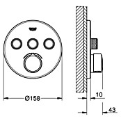 Grohe SmartControl UP-Brausearmatur (Mit 3 Absperrventilen, Rund, Chrom, Glänzend)