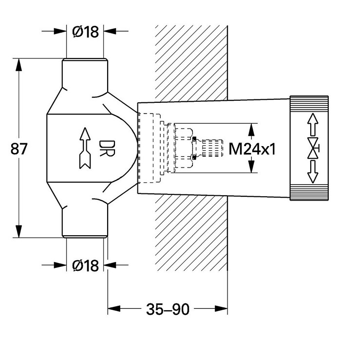 Grohe Unterputzventil-Unterteil (¾″, Lötanschluss, 18 mm)