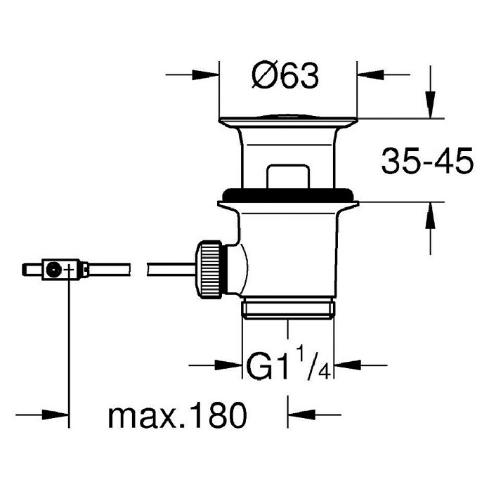 Grohe Excenter Ablaufgarnitur (1¼″, Chrom)