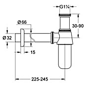 Grohe Flaschen-Siphon (1¼″, Durchmesser: 32 mm, Verchromt)
