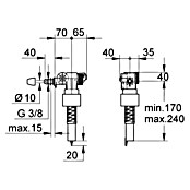 Grohe Universal-Füllventil (⅜″, Ohne Versatzausgleichsstück)