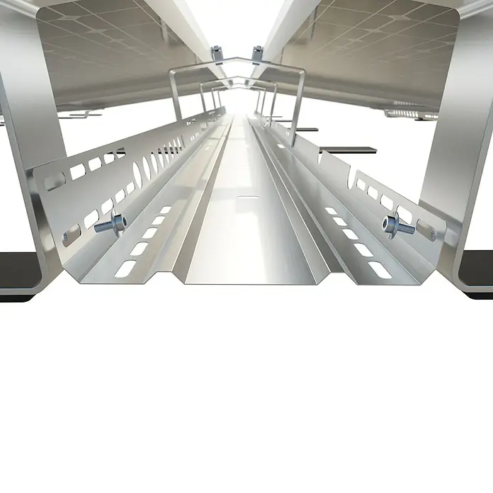 Solavento Schraube - Metall, Geeignet für: Flachdach - Metallisches Solarmodul-Montagesystem mit Kabelkanälen.