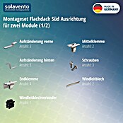 Solavento Befestigungs-Set (Passend für: 2 Solarmodule, Witterungsbeständig, Geeignet für: Flachdach, Gesamtstückzahl: 17 Stk.) | BAUHAUS