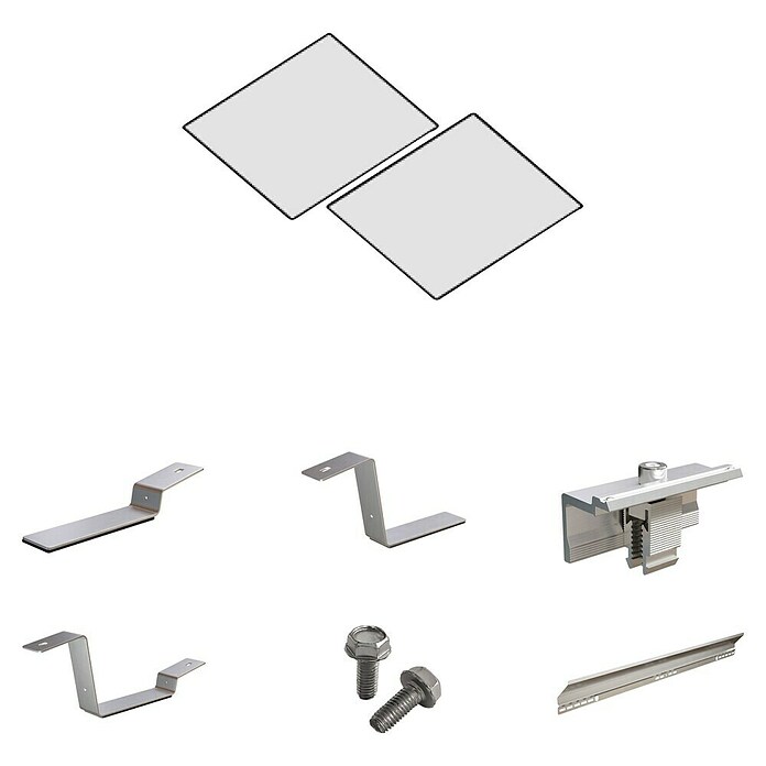 Solavento Befestigungs-Set (Passend für: 2 Solarmodule, Witterungsbeständig, Geeignet für: Flachdach, Gesamtstückzahl: 20 Stk.) | BAUHAUS