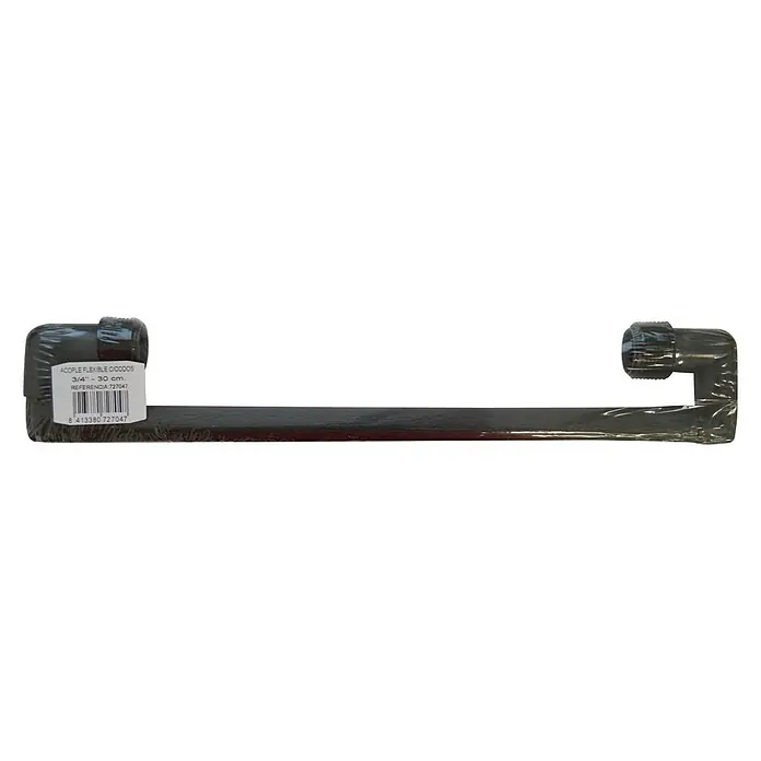 Tubo prolongador flexible con codo - 1 ud., Largo: 38 cm - Conector de manguera flexible con codos de 90 grados, envuelto en papel de aluminio. Ideal para instalaciones de fontanería.