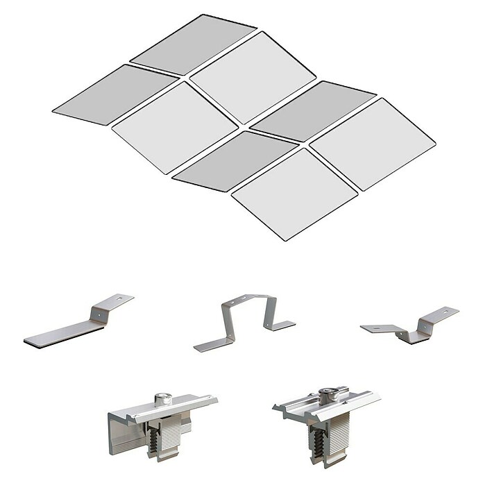 Solavento Befestigungs-Set (Passend für: 8 Solarmodule, Witterungsbeständig, Geeignet für: Flachdach, Gesamtstückzahl: 47 Stk.) | BAUHAUS