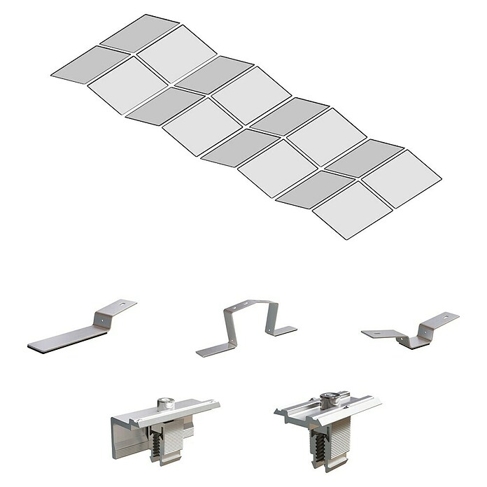 Solavento Befestigungs-Set (Passend für: 16 Solarmodule, Witterungsbeständig, Geeignet für: Flachdach, Gesamtstückzahl: 91 Stk.) | BAUHAUS