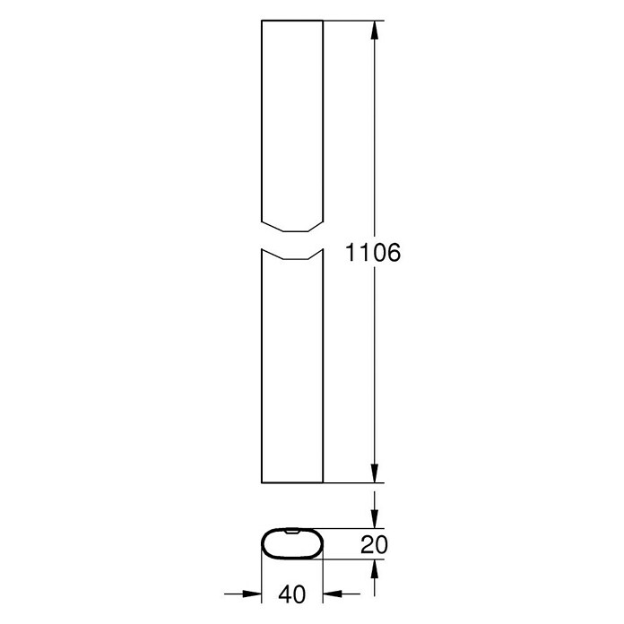 Grohe Rainshower SmartControl Ersatz-Brauserohr (Höhe: 110,6 cm, Passend für: Rainshower SmartControl Duschsysteme, Metall) | BAUHAUS