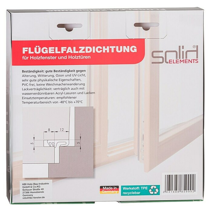 Solid Elements Fensterdichtung (Schwarz, 5 m, Passend für: Holzfenster und -türen) | BAUHAUS