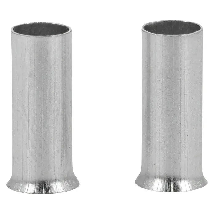 BAUHAUS Aderendhülse - 6 mm² x 12 mm, 50 Stk. - Zwei Hülsenverbinder aus Metall im Bild. Ideal für präzise Verbindungen in verschiedensten Anwendungen.