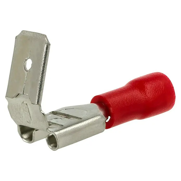 BAUHAUS Flachstecker - 10 x Flachstecker 1,5mm² rot, 10 x Flachstecker 2,5mm² blau - Ein isolierter Flachstecker in Rot und Silber. Ideal für elektrische Verbindungen.