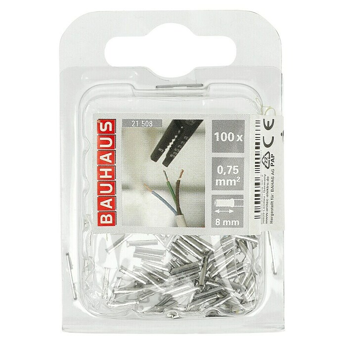 Aderendhülse (0,75 mm² x 8 mm, 100 Stk.)