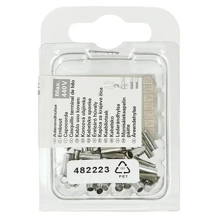 BAUHAUS Aderendhülse - 4 mm² x 8 mm, 50 Stk. - Aderendhülsen in transparenter Verpackung, zur Kabelverbindung und -sicherung.