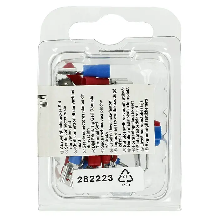 BAUHAUS Flachstecker - 10 x Flachstecker 1,5mm² rot, 10 x Flachstecker 2,5mm² blau - Flachstecker-Set: Abzweigverbinder in Rot und Blau für sichere Kabelverbindungen, ideal für elektrische Installationen und Reparaturen.