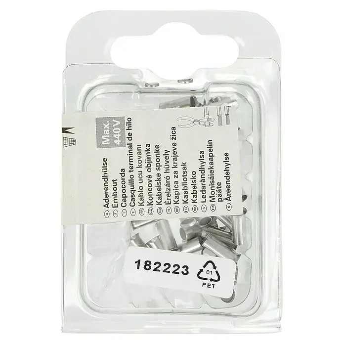 BAUHAUS Aderendhülse - 6 mm² x 12 mm, 50 Stk. - Aderendhülsen-Set: Zuverlässige elektrische Verbindungen für diverse Anwendungen mit maximal 440V.