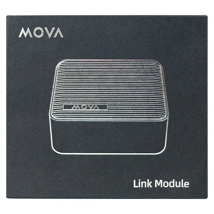 Mova Connectivity-Modul für Mähroboter - Mova Mähroboter 1000, 600 und 600 Kit - Nahaufnahme des MOVA Link Module Produkts in edler Verpackung. Das Produkt sticht durch sein elegantes Design hervor.