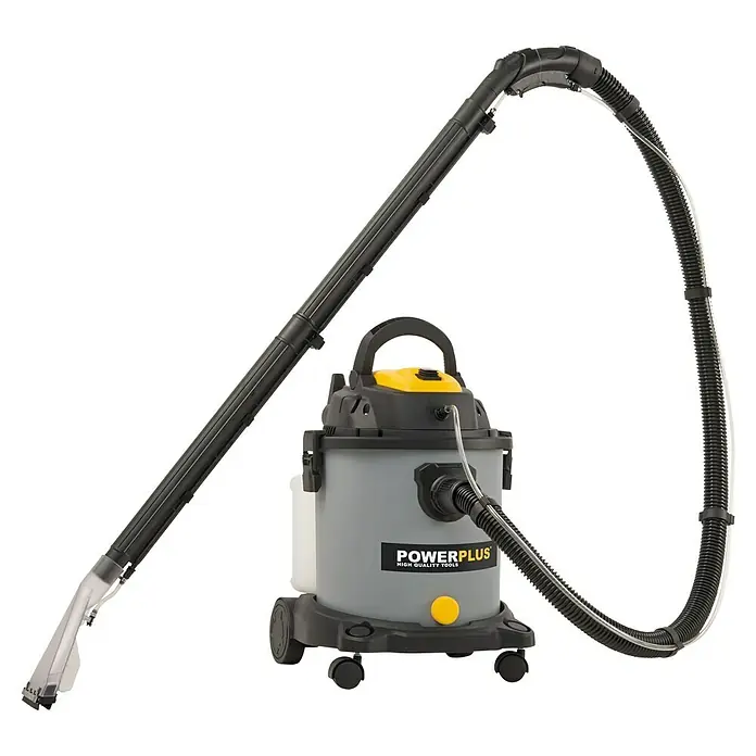 PowerPlus Aspirador en seco y húmedo eléctrico POWX326 - 1.600 W, Volumen de recipiente: 20 l, Con bolsa - Imagen de un aspirador en seco y húmedo Powerplus. Versátil para diversas tareas de limpieza en el hogar y el taller.