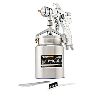 PowerPlus Pistola de pintura neumática POWAIR0110 (Presión de funcionamiento: 3 bar, Volumen de recipiente: 1.000 ml)