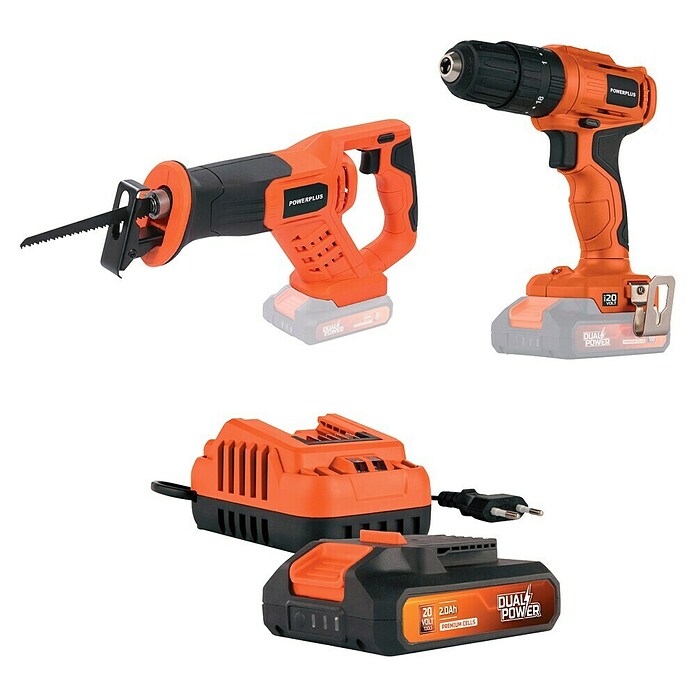 PowerPlus Juego de máquinas POWDPO3500 (20 V, 1 batería, 2 Ah, 4 pzs.) | BAUHAUS