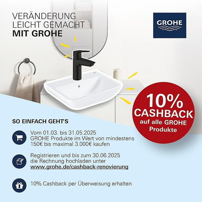 Grohe BauEdge Brausearmatur (Chrom, Glänzend)