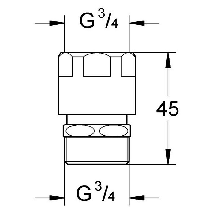Grohe Rohrbelüfter (¾″, Chrom, Höhe: 4,5 cm) | BAUHAUS