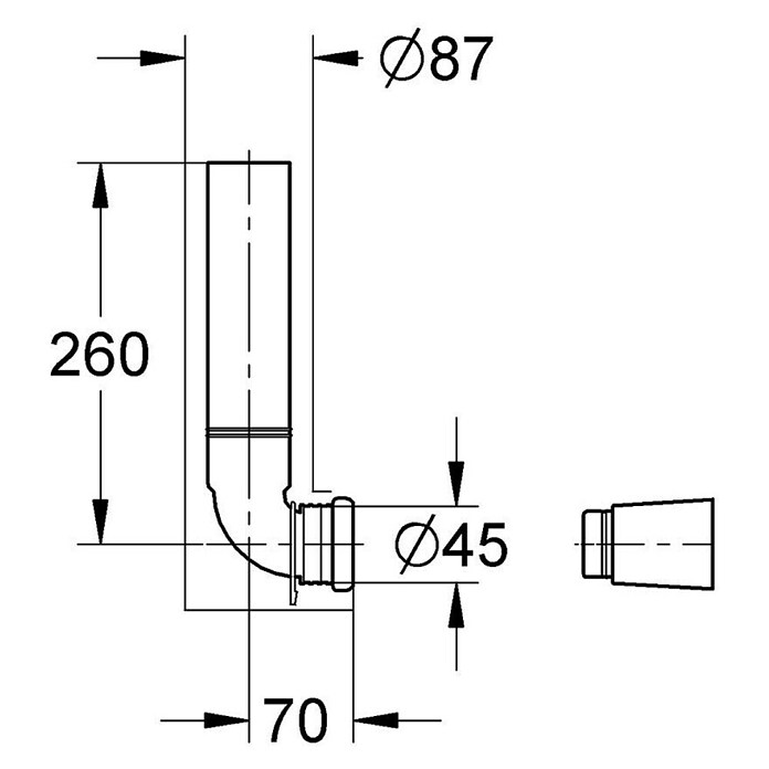 Grohe WC-Spülrohr (Ø x L: 45 mm x 280 mm)