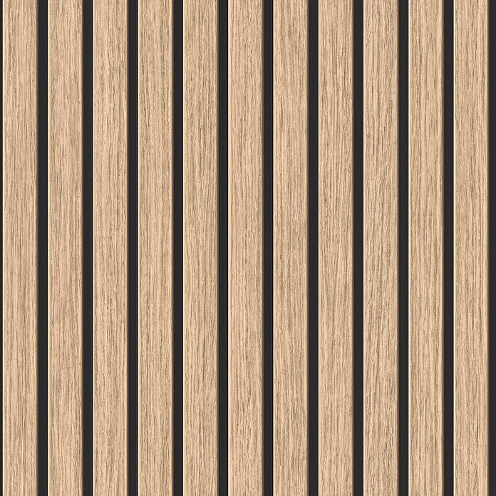 Tesa Rasch Strukturtapete Akustikpaneel-Optik (Selbstklebend, Braunbeige, Holzoptik, 6 x 0,53 m) | BAUHAUS
