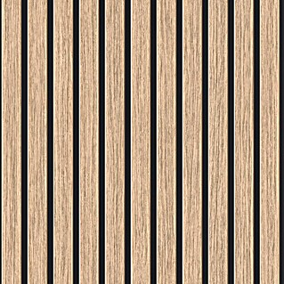 Tesa Rasch Strukturtapete Akustikpaneel-Optik (Selbstklebend, Braunbeige, Holzoptik, 6 x 0,53 m)