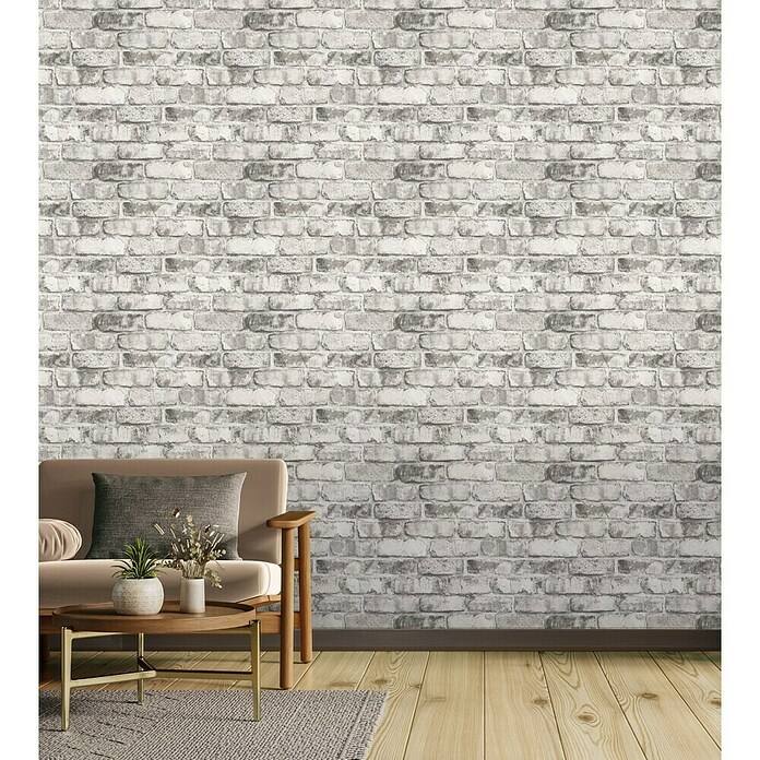 Tesa Rasch Strukturtapete Clayton Backstein (Selbstklebend, Grau, Steinoptik, 6 x 0,53 m) | BAUHAUS