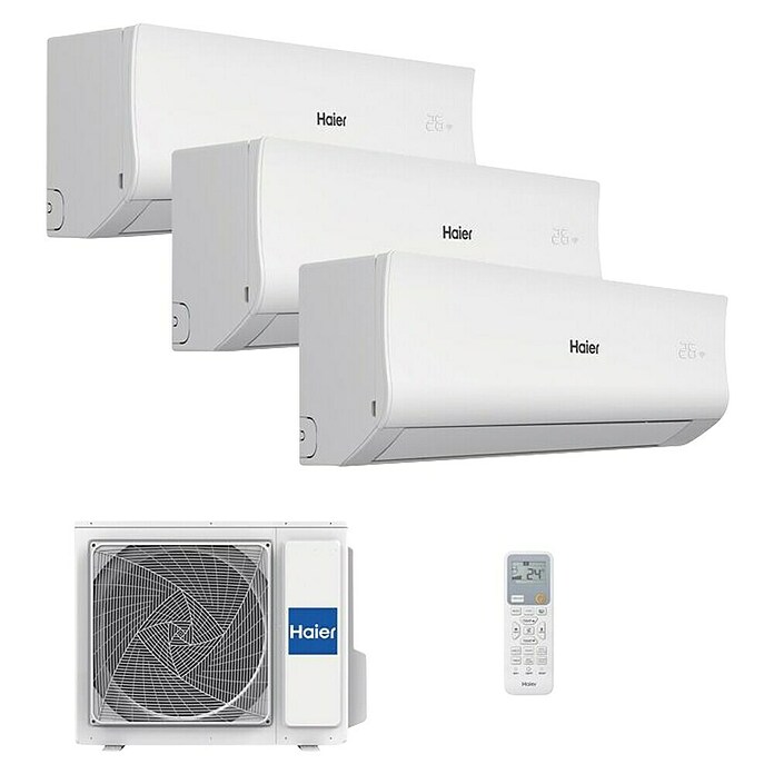 Haier Aire acondicionado Inverter Tide-R 3x1 (11.500 BTU/h, 11.500 BTU/h, Espacios hasta 20 + 20 + 30 m²) | BAUHAUS