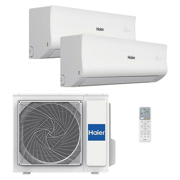 Haier Aire acondicionado Inverter Tide-R 2 x 1 (11.500 BTU/h, 11.500 BTU/h, Espacios hasta 20 + 30 m²) | BAUHAUS
