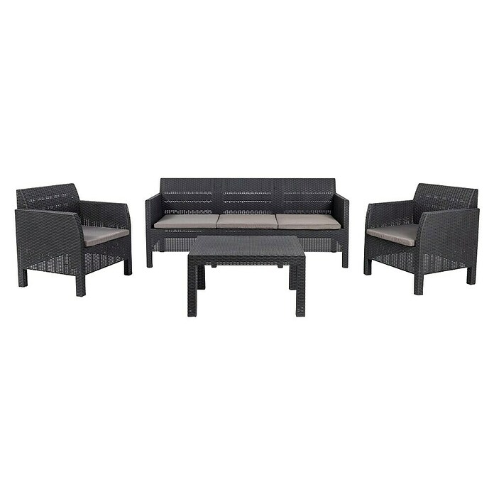 Toomax Loungemöbel-Set Matilde (Rattan-Optik, Kunststoff, Anthrazit, 5 -tlg.) | BAUHAUS