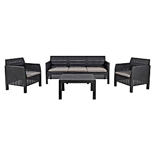Toomax Loungemöbel-Set Matilde (Rattan-Optik, Kunststoff, Anthrazit, 5 -tlg.)
