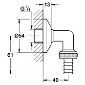 Grohe Wandanschlussbogen Eggemann (½″, Chrom, Höhe: 6,1 cm) | BAUHAUS