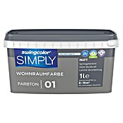 swingcolor Boja za zid Simply  (Siva – br. 01, Mat, 1 l) | BAUHAUS