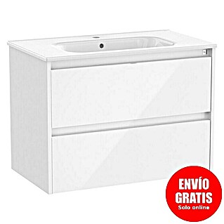 Roca Conjunto de mueble de baño Sagano 2C (Ancho: 80 cm, Blanco brillo, 2 pzs.)