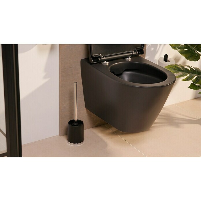 Venus Milano WC-Bürstengarnitur (Schwarz, Kunststoff)