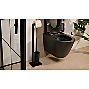 Zack Linea Garnitura WC četka s držačem papira  (Crne boje, Visina: 72,5 cm, Čelik) | BAUHAUS