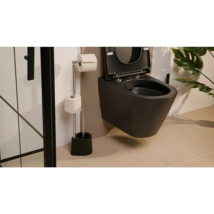 Venus WC-Kombi-Bürstengarnitur Tango (Schwarz/Chrom, Höhe: 65,5 cm, Metall) | BAUHAUS