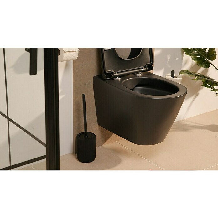 Wenko Belluno WC-Bürstengarnitur Belluno (Keramik, Schwarz) | BAUHAUS