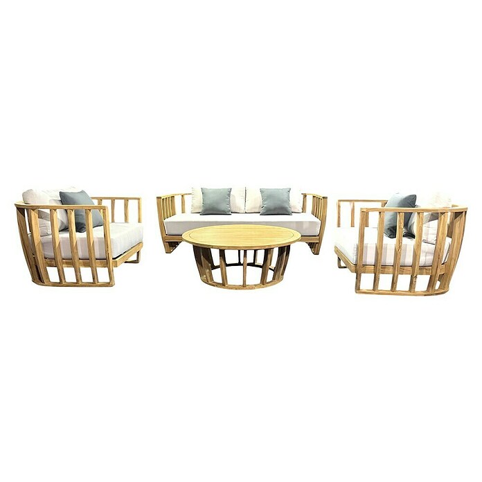 Sunfun Komplet lounge pohištva Bali  (4 -del., Tikov les) | 8303 - Loungeset | ICAE - Sommermöbel Loungemöbel | ICA - Sommermöbel | IC - Freizeit im Garten | I - Stadtgarten | BAUHAUS