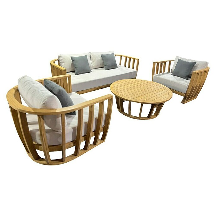 Sunfun Komplet lounge pohištva Bali  (4 -del., Tikov les) | 8303 - Loungeset | ICAE - Sommermöbel Loungemöbel | ICA - Sommermöbel | IC - Freizeit im Garten | I - Stadtgarten | BAUHAUS