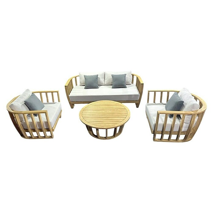 Sunfun Komplet lounge pohištva Bali  (4 -del., Tikov les) | 8303 - Loungeset | ICAE - Sommermöbel Loungemöbel | ICA - Sommermöbel | IC - Freizeit im Garten | I - Stadtgarten | BAUHAUS